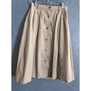 Vintage Chaus  Skirt Button Women's  Size 10 Skirt 80s 90s‎ Fashion Khaki A Line